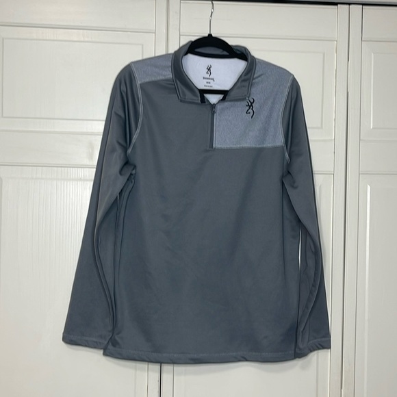 BROWNING Men's Porter 1/4 Zip Castlerock Long Sleeve Pullover Grey Size M - Picture 1 of 9